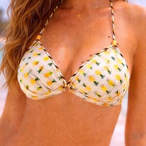 Victoria Secret Swim Top Sexy Bombshell 36 DD Pineapples Pushup